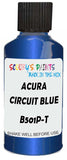 Detail brush applying Blue Metallic to a small door scratch on an Acura Nsx, clean OEM finish
