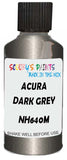 Detail brush applying Grey Metallic to a small door scratch on an Acura Mdx, clean OEM finish
