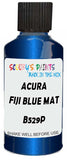 Detail brush applying Blue Metallic to a small door scratch on an Acura Csx, clean OEM finish