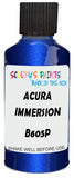 Detail brush applying Blue Metallic to a small door scratch on an Acura Nsx, clean OEM finish