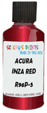 Detail brush applying Red Metallic to a small door scratch on an Acura Cl, clean OEM finish
