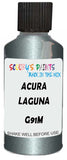 Detail brush applying Green Metallic to a small door scratch on an Acura Cl, clean OEM finish