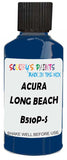 Detail brush applying Blue Metallic to a small door scratch on an Acura Nsx, clean OEM finish