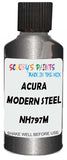 Detail brush applying Silver Metallic to a small door scratch on an Acura Ilx, clean OEM finish