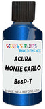 Detail brush applying Blue Metallic to a small door scratch on an Acura Nsx, clean OEM finish