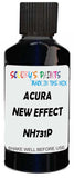 Detail brush applying Black Metallic to a small door scratch on an Acura Ilx, clean OEM finish