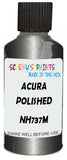 Detail brush applying Grey Metallic to a small door scratch on an Acura Ilx, clean OEM finish