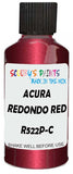 Detail brush applying Red Metallic to a small door scratch on an Acura Rl, clean OEM finish