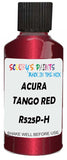 Detail brush applying Red Metallic to a small door scratch on an Acura Csx, clean OEM finish