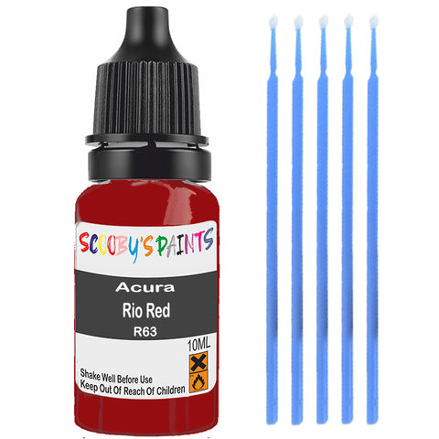 Touch Up Paint For Acura Integra Rio Red R63 Red Scratch Stone Chip 10Ml