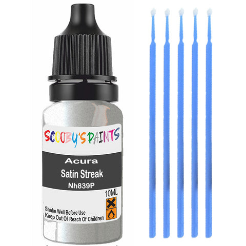 Touch Up Paint For Acura Nsx Satin Streak Nh839P Silver/Grey Scratch Stone Chip 10Ml