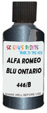 Detail brush applying Blue Metallic to a small door scratch on an Alfa Romeo 166, clean OEM finish