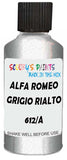 Detail brush applying Grey Metallic to a small door scratch on an Alfa Romeo 166 Rst, clean OEM finish