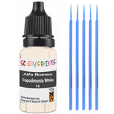 Touch Up Paint For Alfa Romeo Gtv Capodimonte White 18 White Scratch Stone Chip 10Ml