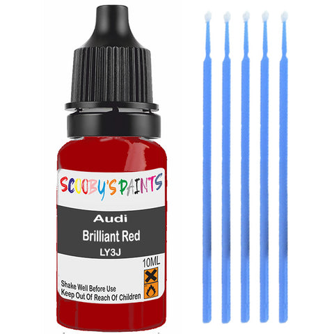 Touch Up Paint For Audi A5 Cabrio Brilliant Red Ly3J Red Scratch Stone Chip 10Ml