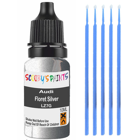 Touch Up Paint For Audi A5 Cabrio Floret Silver Lz7G Grey Scratch Stone Chip 10Ml