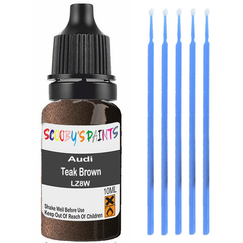 Touch Up Paint For Audi A5 Teak Brown Lz8W Brown Scratch Stone Chip 10Ml