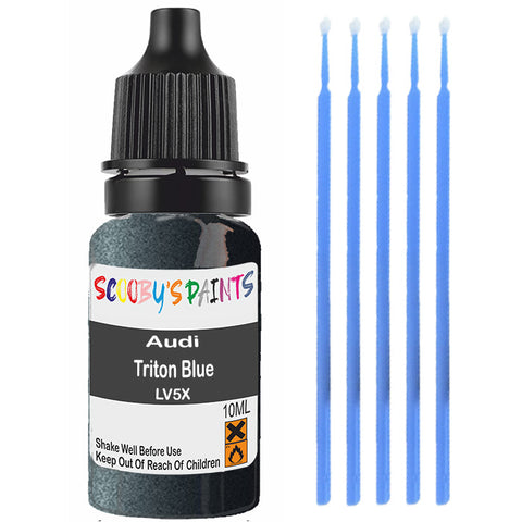 Touch Up Paint For Audi A5 Triton Blue Lv5X Blue Scratch Stone Chip 10Ml