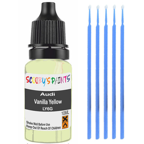 Touch Up Paint For Audi 80 Vanilla Yellow Ly6G Yellow Scratch Stone Chip 10Ml