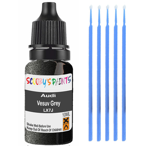 Touch Up Paint For Audi A6 Vesuv Grey Lx7J Grey Scratch Stone Chip 10Ml
