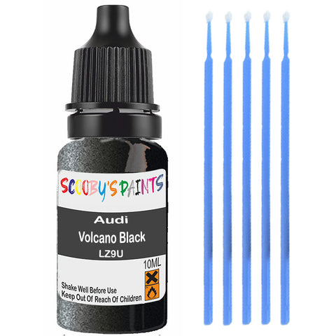 Touch Up Paint For Audi 80 Volcano Black Lz9U Black Scratch Stone Chip 10Ml