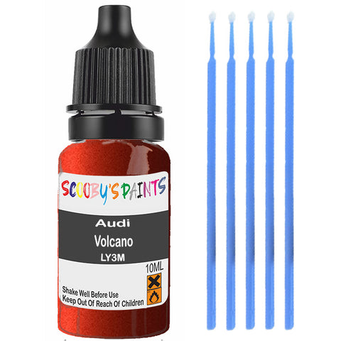 Touch Up Paint For Audi A5 Volcano Ly3M Red Scratch Stone Chip 10Ml