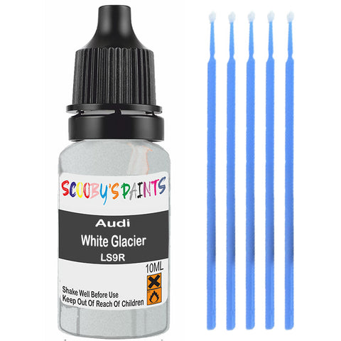 Touch Up Paint For Audi A6 White Glacier Ls9R White Scratch Stone Chip 10Ml