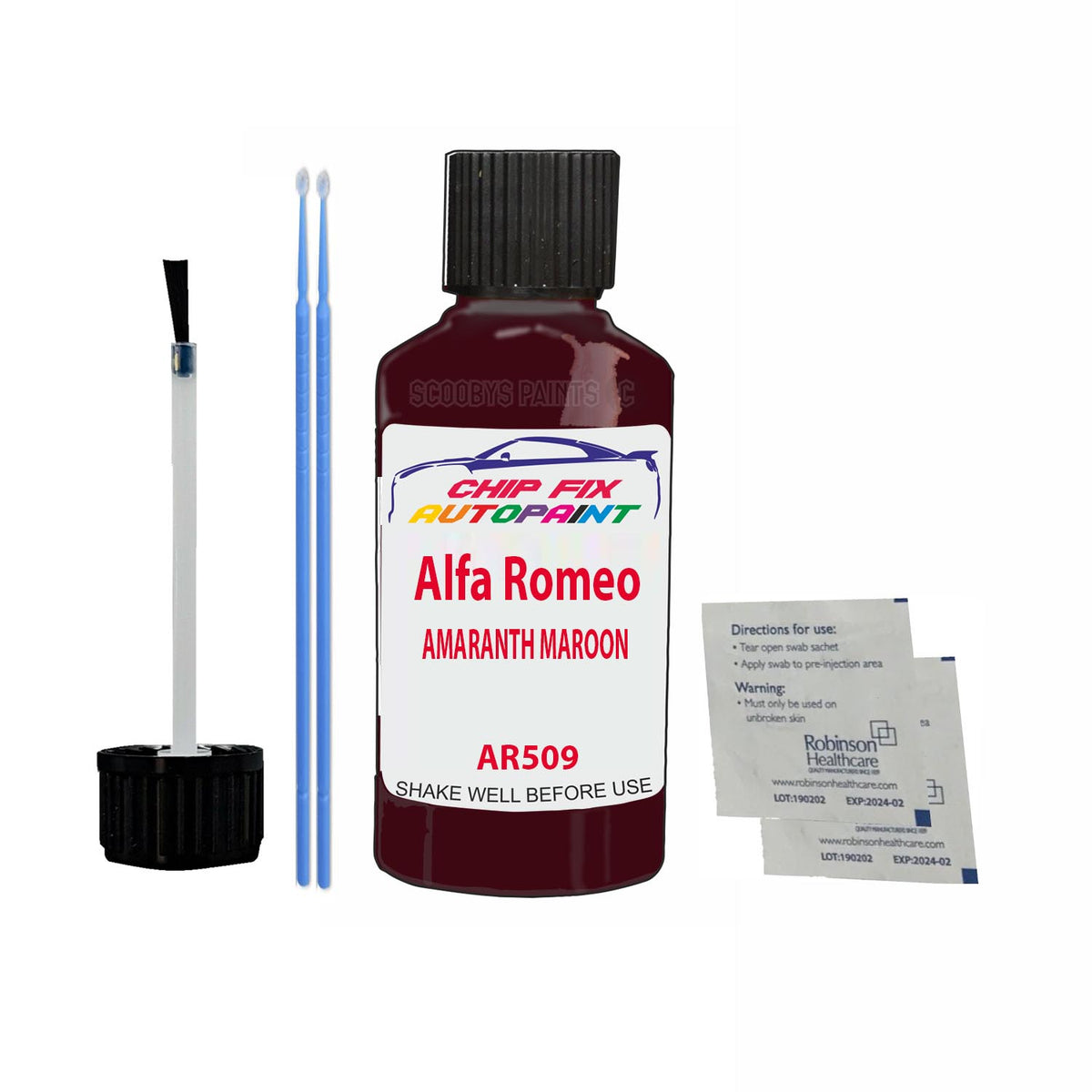 ALFA ROMEO AMARANTH MAROON Paint Code AR509 Car Touch Up Paint Scratch