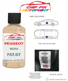 paint code location plate Peugeot Partner Van Beige Atlas P3CF, ECF 1986-2003 Beige Touch Up Paint