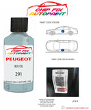paint code location plate Peugeot J5 Van Bleu Ciel 291 1979-1991 Blue Touch Up Paint