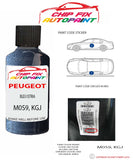 paint code location plate Peugeot 4007 Bleu Istria M0S9, KGJ 2007-2009 Blue Touch Up Paint
