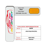 colour card paint For Bmw 3 Series Coupe Atacama Yellow Code Yb21 2010 2013