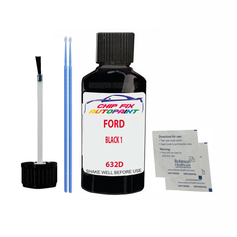 Paint For Ford Escort BLACK 1 1968-2002 BLACK Touch Up Paint