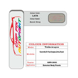 Paint code location for Vw Passat Ascot Grey LA7A 1981-2021 Silver/Grey Code sticker paint plate chip pen paint