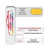 Vw T6 Van/Camper Shell Yellow LB1A 1993-2015 Yellow paint code location sticker