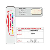 Paint code location for Vw Cabriolet Casablanca LY9G 1994-1997 Brown/Beige/Gold Code sticker paint plate chip pen paint