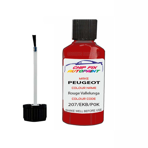 Paint For Peugeot 206 Rouge Vallelunga 207, EKB, P0KB 1976-2001 Red Touch Up Paint