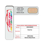 colour swatch card  Peugeot Partner Van Beige Atlas P3CF, ECF 1986-2003 Beige Touch Up Paint