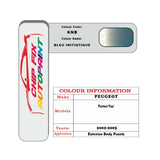 colour swatch card  Peugeot Partner Van Bleu Initiatique KNB 2002-2005 Blue Touch Up Paint