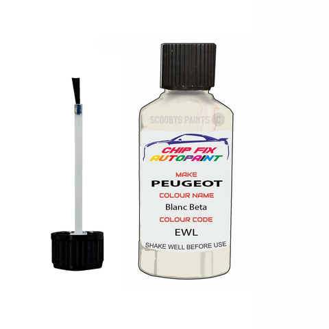 Paint For Peugeot 205 Cabrio Blanc Beta EWL 1986-1994 White Touch Up Paint