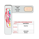 colour swatch card  Peugeot Partner Van Ivoire FBN 2001-2001 Beige Touch Up Paint
