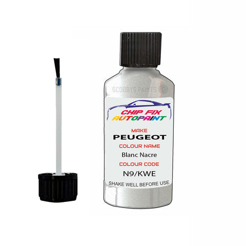 Paint For Peugeot 308 cc Blanc Nacre N9, KWE 2008-2022 White Touch Up Paint