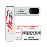 colour swatch card  Peugeot Partner Van Noir Perla Nera KTV 2007-2022 Black Touch Up Paint