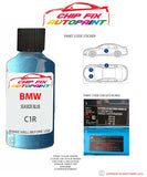 paint code location sticker Bmw 1 Series Seaside Blue C1R 2017-2021 Blue plate find code