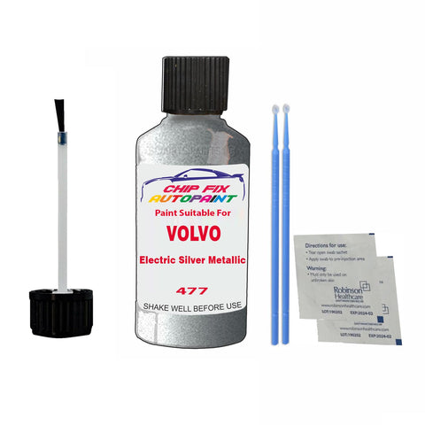Paint Suitable For Volvo V50R Electric Silver Metallic Code 477 Touch Up 2005-2010