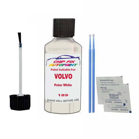 Paint Suitable For Volvo V70 Polar White Code 189 Touch Up 1997-2003