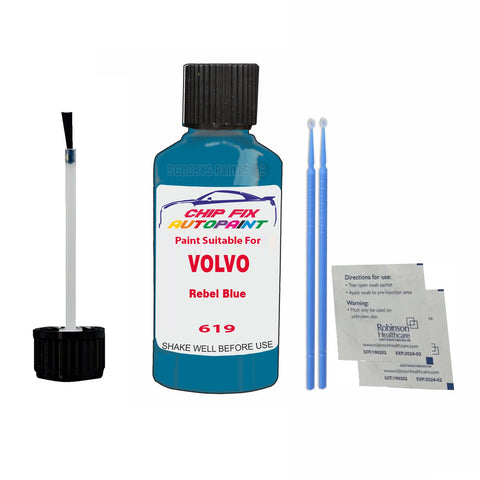 Paint Suitable For Volvo V70 Rebel Blue Code 619 Touch Up 2012-2013