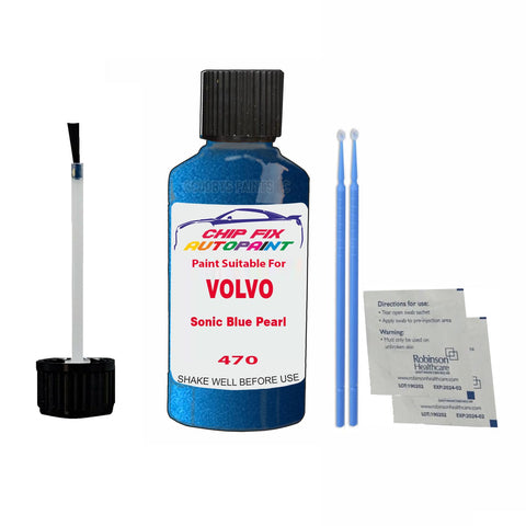 Paint Suitable For Volvo V70 Sonic Blue Pearl Code 470 Touch Up 2005-2007