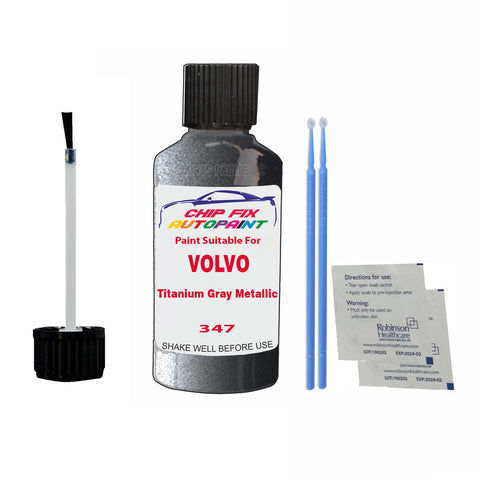 Paint Suitable For Volvo V40 Titanium Gray Metallic Code 347 Touch Up 2001-2004