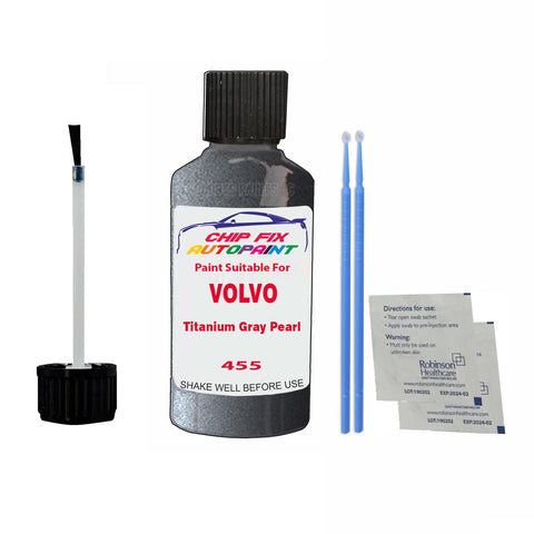 Paint Suitable For Volvo V40 Titanium Gray Pearl Code 455 Touch Up 2003-2015